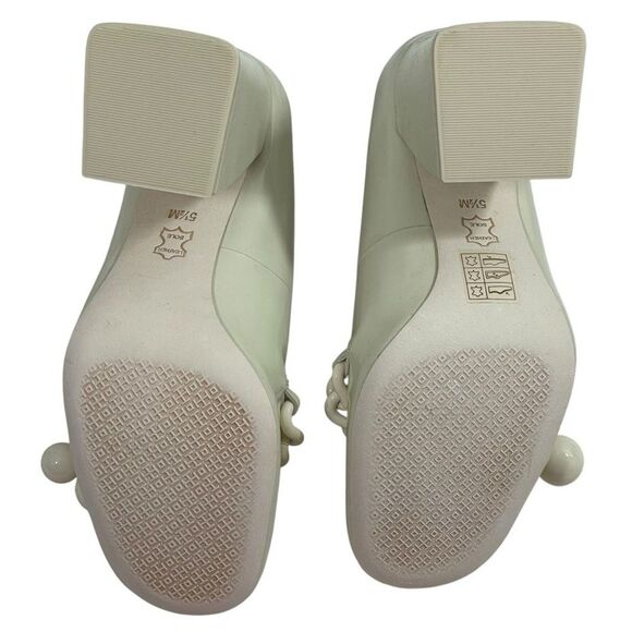 NIB TORY BURCH Ivory Addison Pump Box Calf Heels Women’s Sz 5.5 Shoes NEW 44916 - Picture 6 of 13